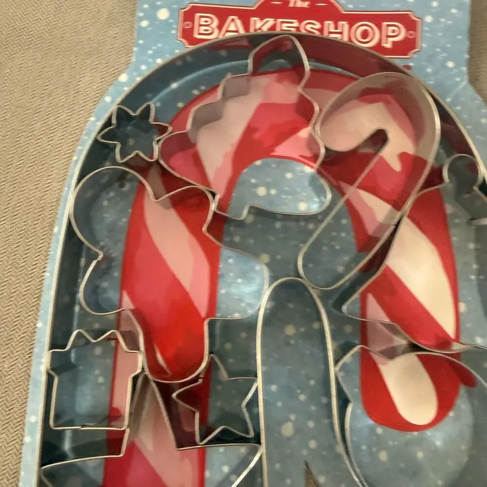 The Bake Shop Christmas Mini Cookie Cutter Set Candy Cane Holiday Baking New